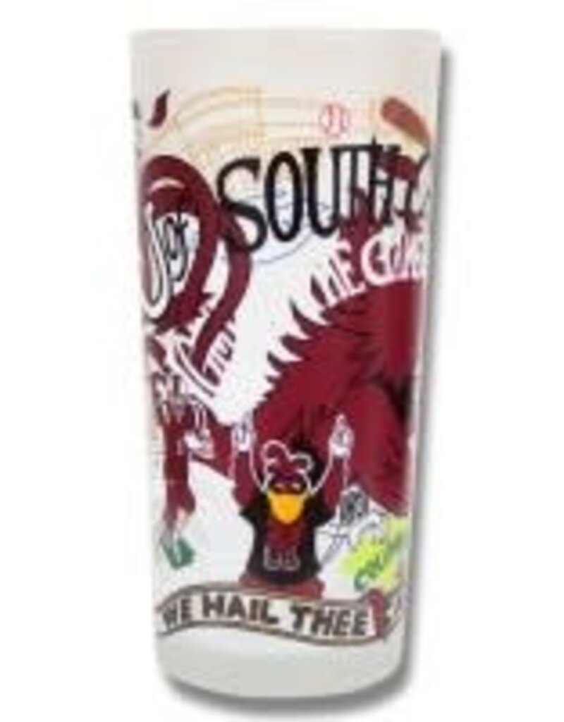 CATSTUDIO UNIVERSITY OF SOUTH CAROLINA DRINKING GLASS