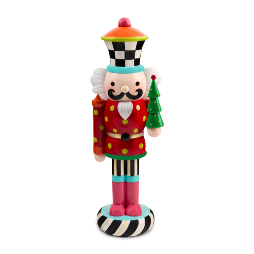 MacKenzie-Childs confetti christmas resin nutcracker