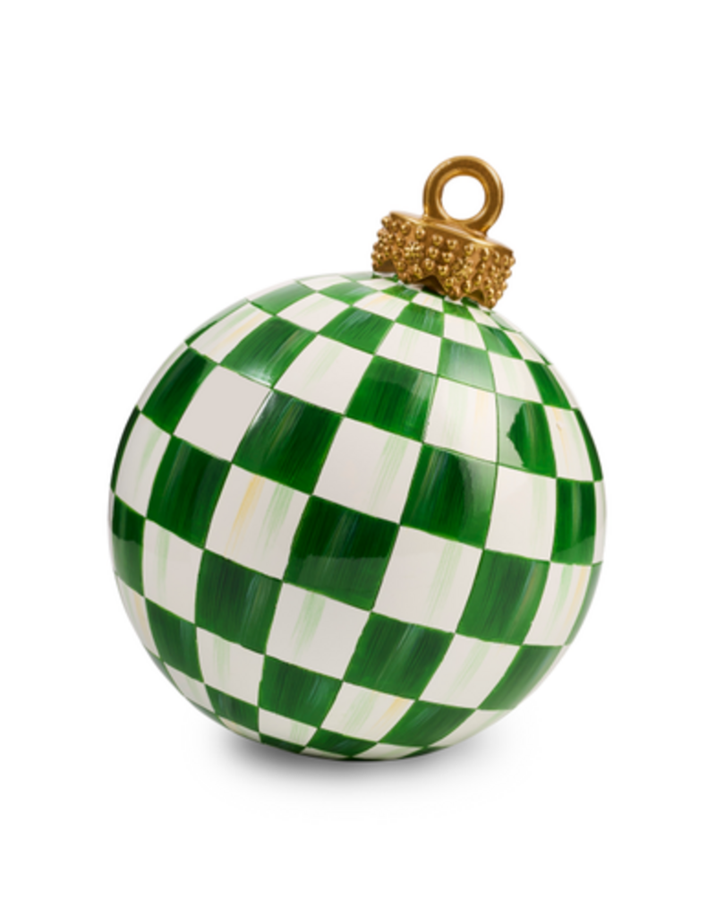 MacKenzie-Childs green check small tabletop ornament