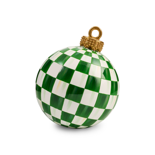 MacKenzie-Childs green check small tabletop ornament
