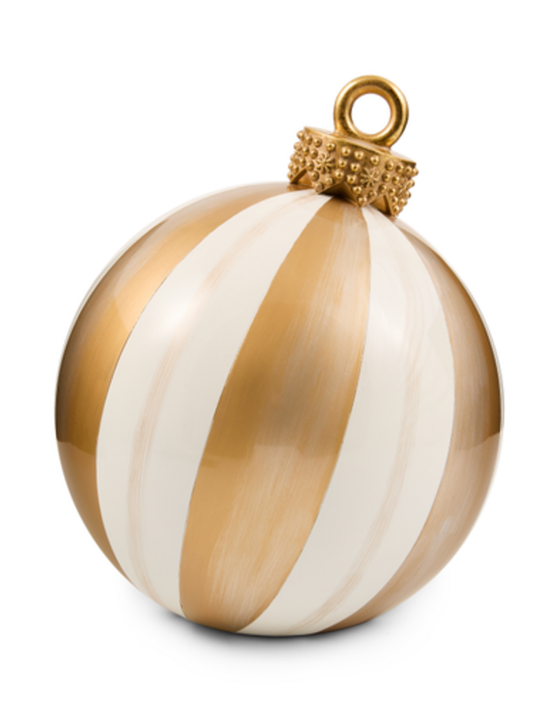 MacKenzie-Childs gold stripe medium tabletop ornament