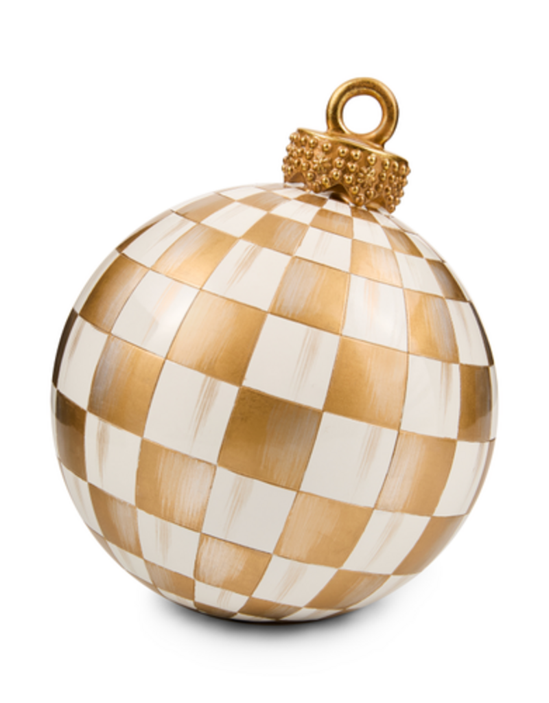 MacKenzie-Childs gold check small tabletop ornament