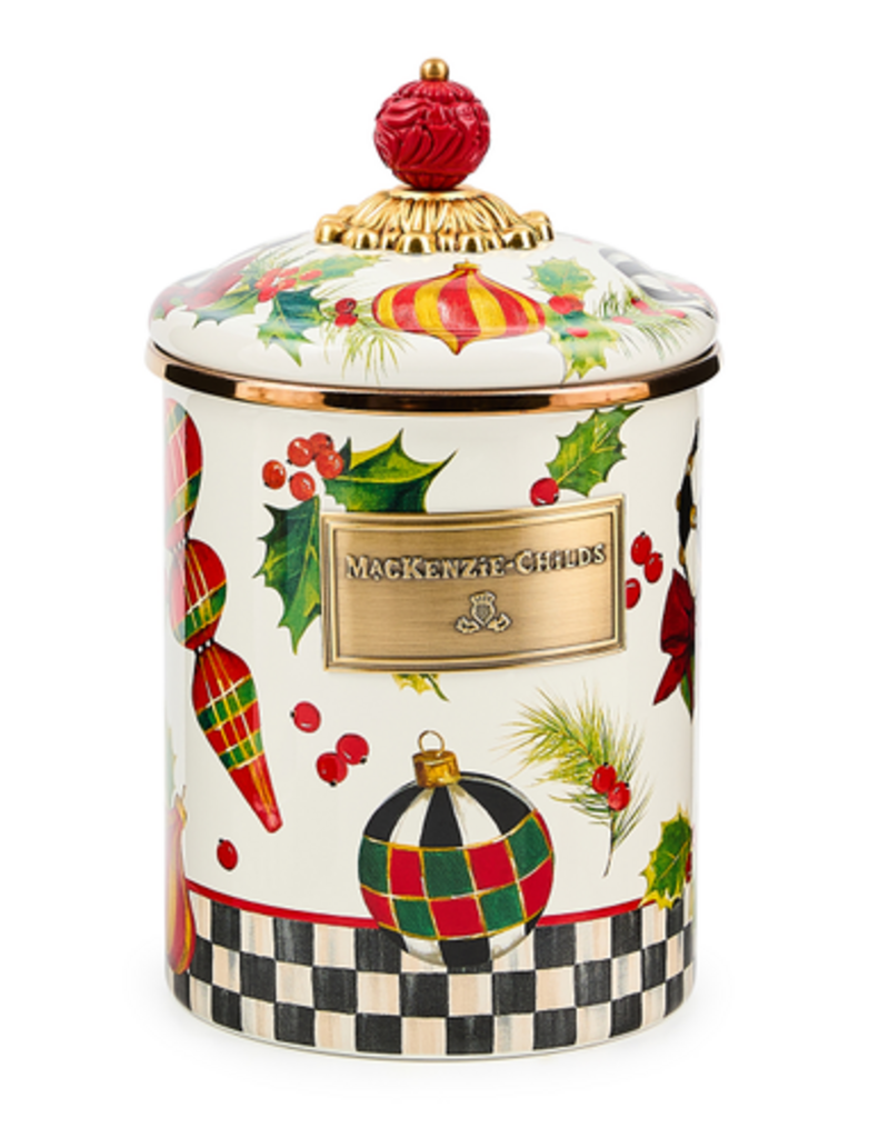 MacKenzie-Childs deck the halls medium canister