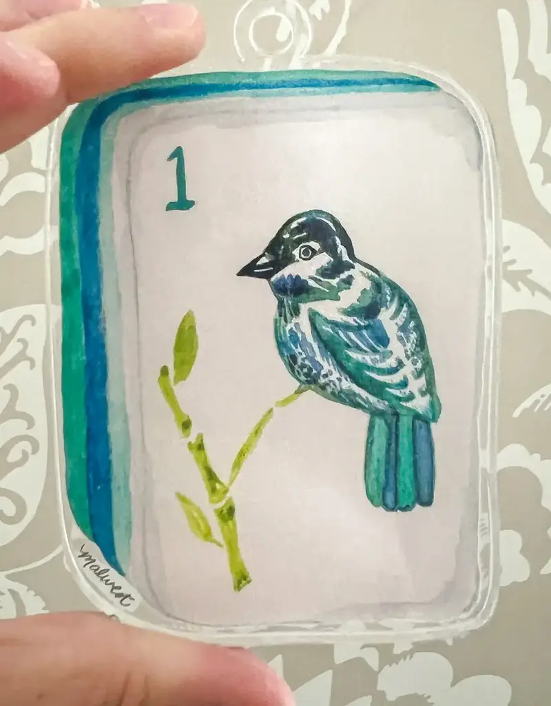 MALWEST DESIGN Bird Bam Watercolor Acrylic Ornament
