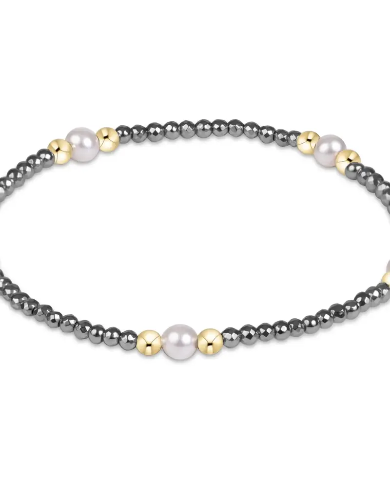 ENEWTON purpose pearl 4mm silver faceted hematite bracelet