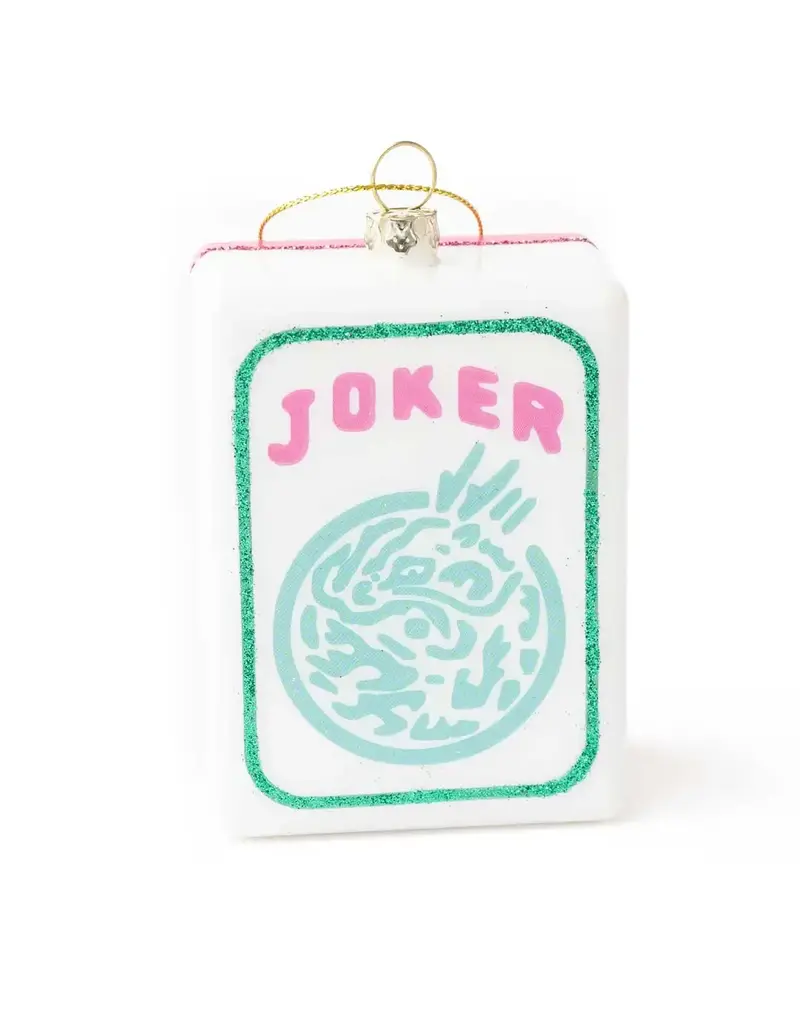 OAK LANE LARGE MAHJONG JOKER TILE GLASS ORNAMENT