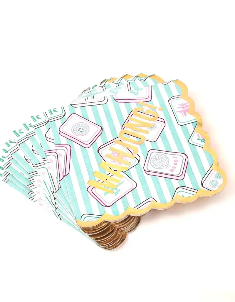 OAK LANE MAHJONG STRIPE DISPOSABLE BEVERABE NAPKINS. 16CT