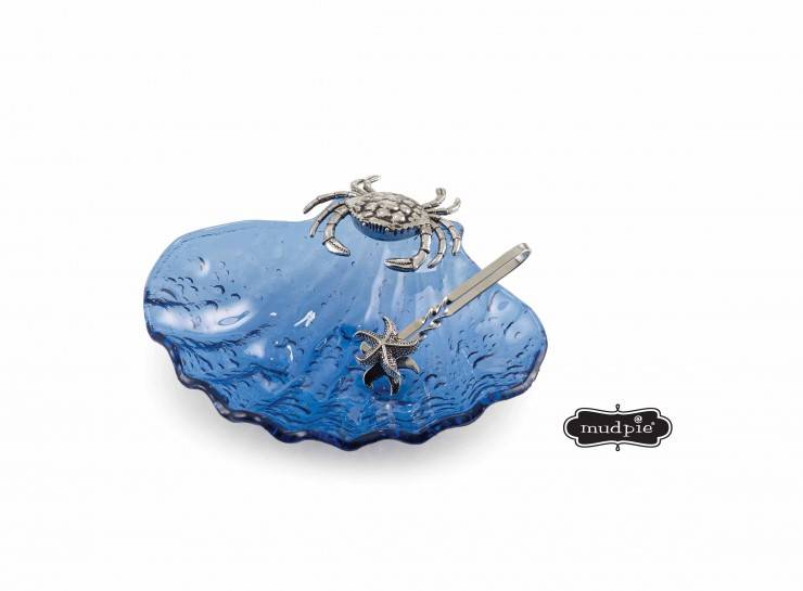 MUD PIE BLUE CRAB BOWL W/TONGS MUD PIE BLUE CRAB BOWL W/TONGS