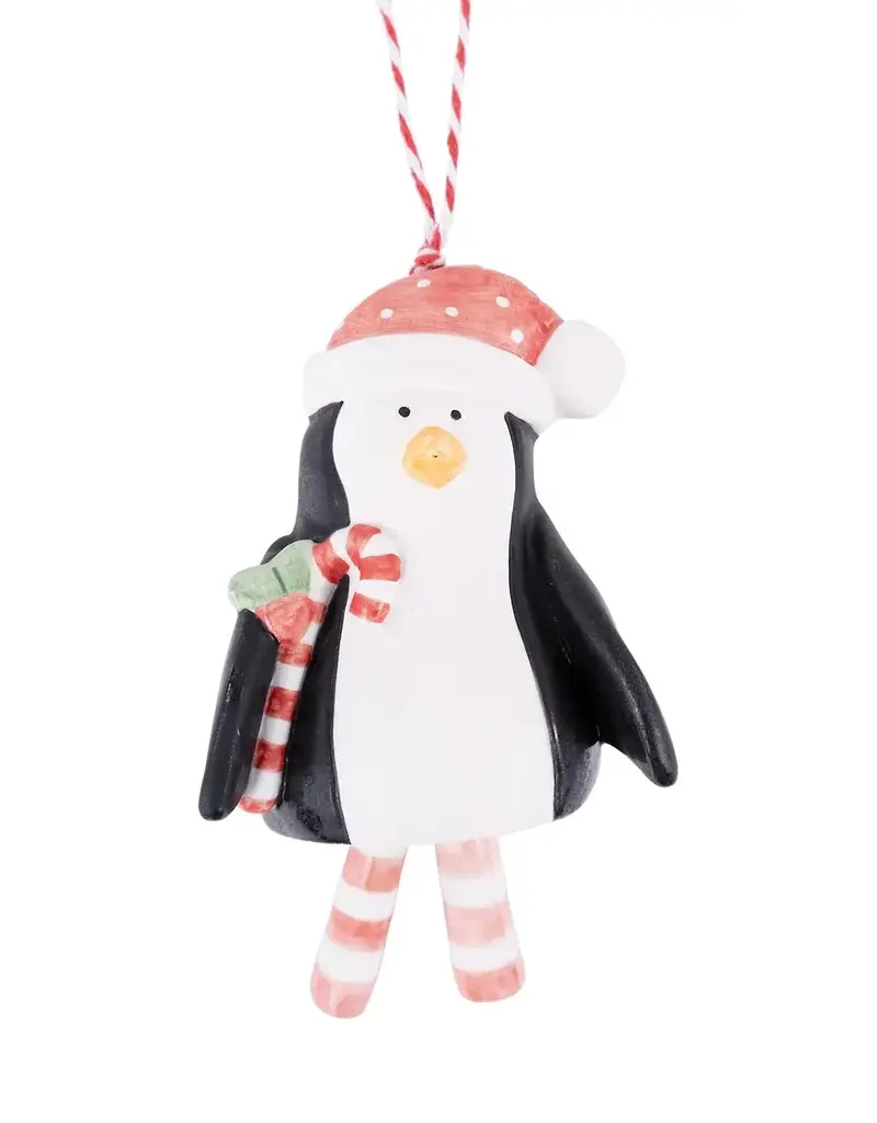 GLORY HAUS PENGUIN CANDY CANE ORNAMENT