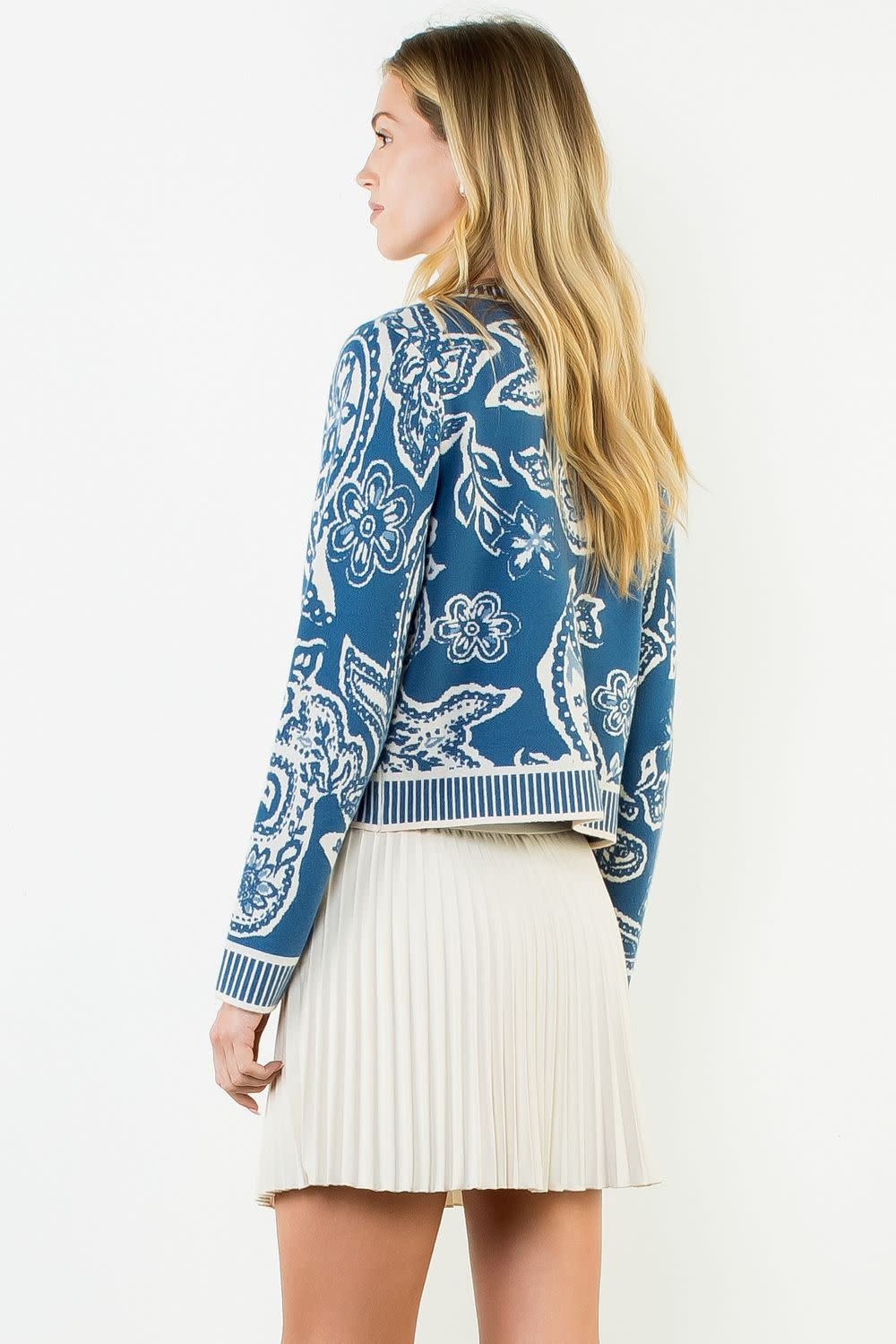 THML LEVETTA SWEATER-BLUE/WHITE