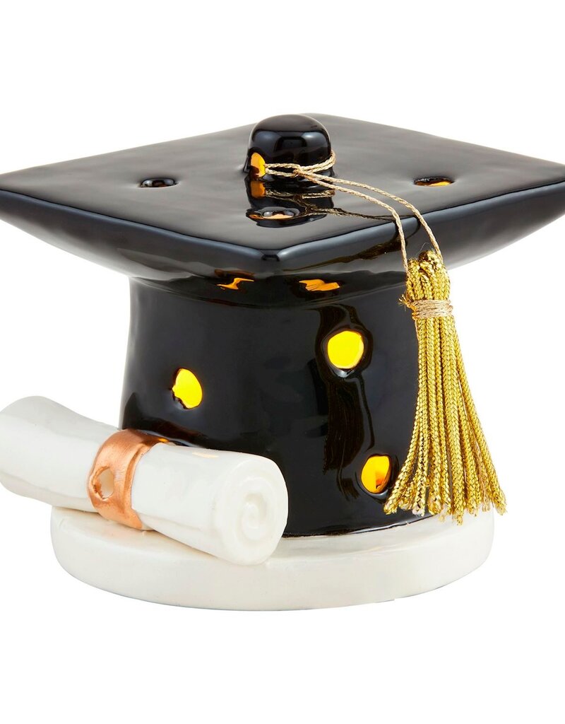 MUD PIE GRAD CAP LIGHT-UP SITTER