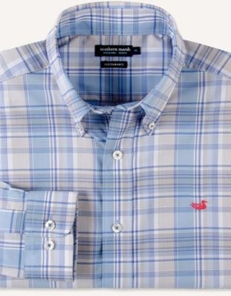 SOUTHERN MARSH KERSHAW PERFORMANCE PLAID SPORTSHIRT