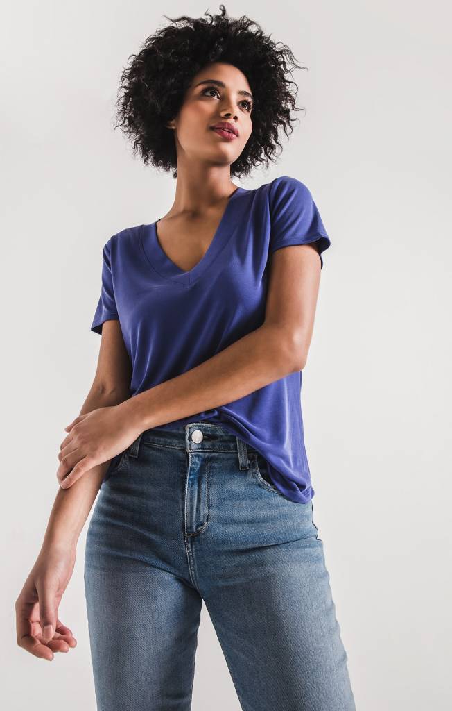 Z SUPPLY LUX MODAL DEEP V-NECK TEE Z SUPPLY LUX MODAL DEEP V-NECK TEE