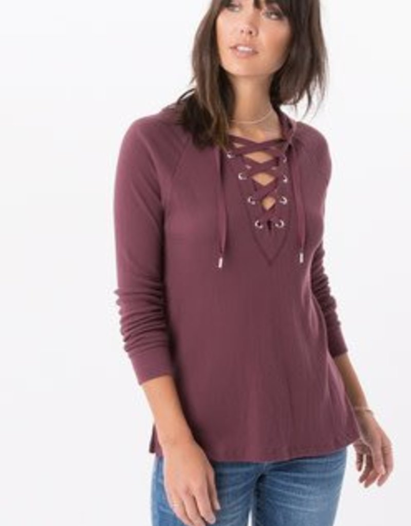 Z SUPPLY HOODED THERMAL LACE UP