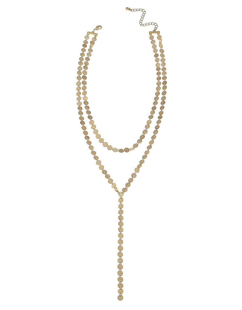 CANVAS 2-ROW LINKED DISC Y NECKLACE