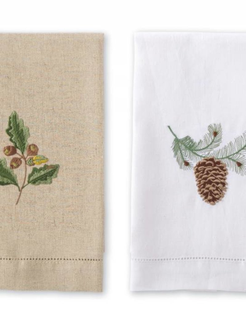 MUD PIE ACORN & PINE CONE LINEN TOWEL