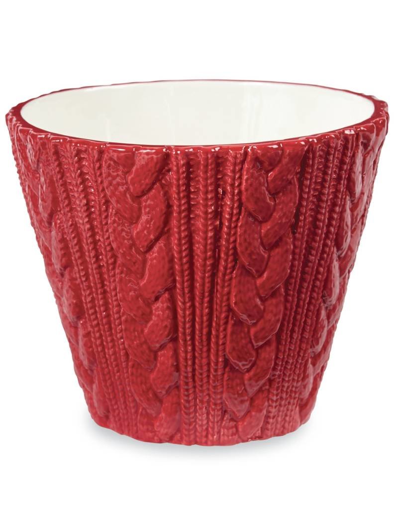 MUD PIE CABLE KNIT POT