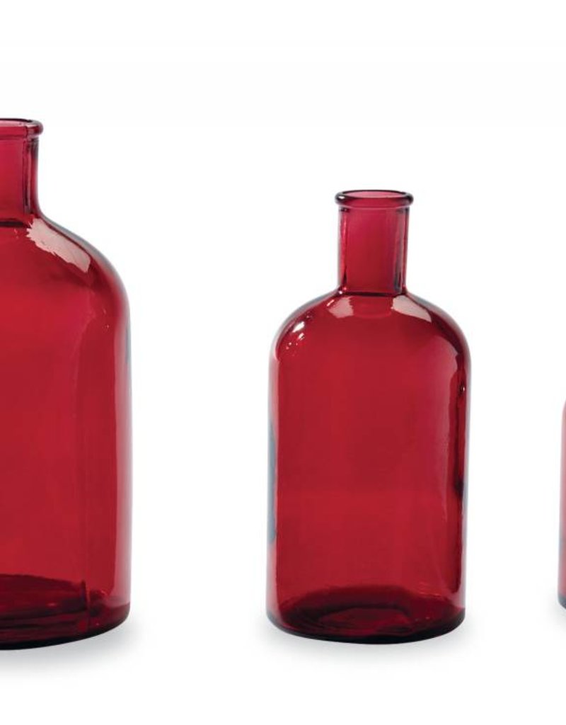 MUD PIE RED BOTTLENECK VASE