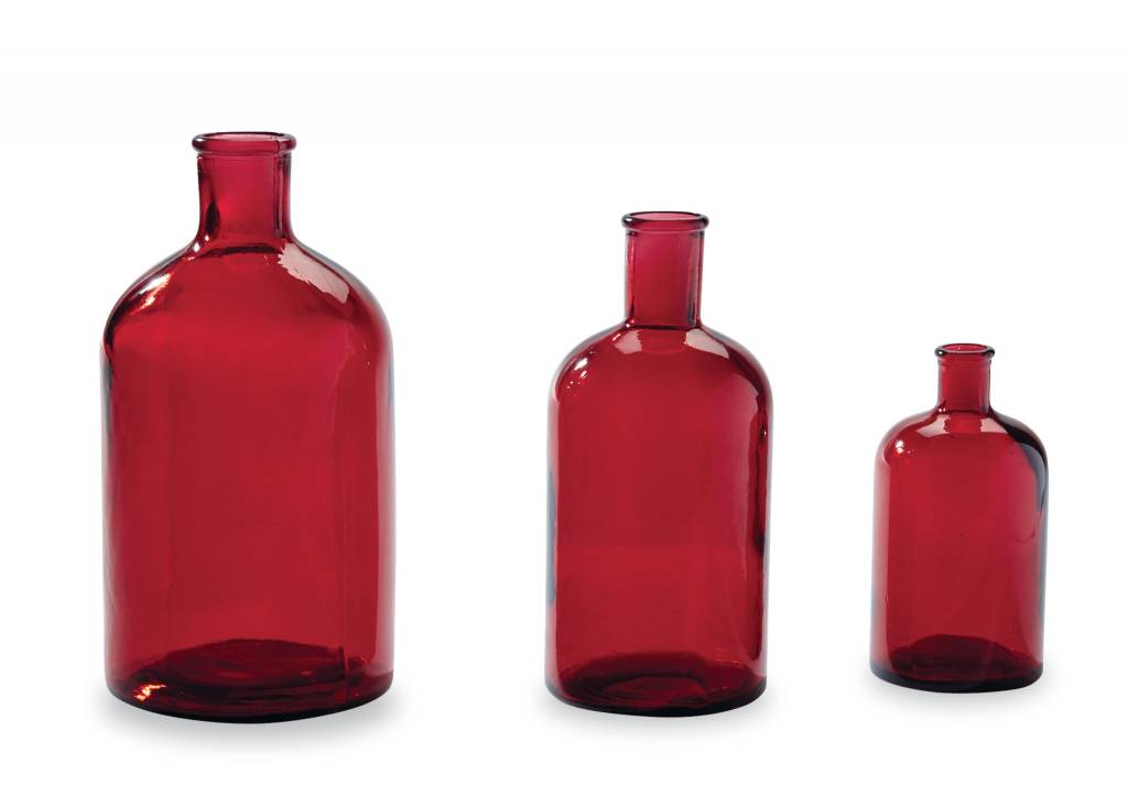 MUD PIE RED BOTTLENECK VASE MUD PIE RED BOTTLENECK VASE
