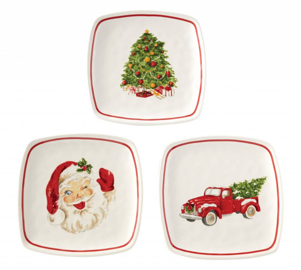 MUD PIE VINTAGE CHRISTMAS PLATE MUD PIE VINTAGE CHRISTMAS PLATE
