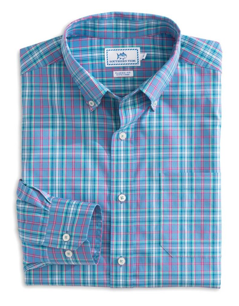 SOUTHERN TIDE SOUTH STATION PLAID SPORTSHIRT