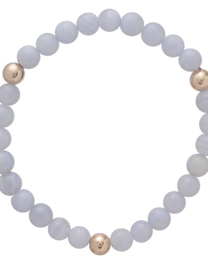 ENEWTON PROMISE BRACELET WITH GOLD BEADS BLUE LACE AGATE