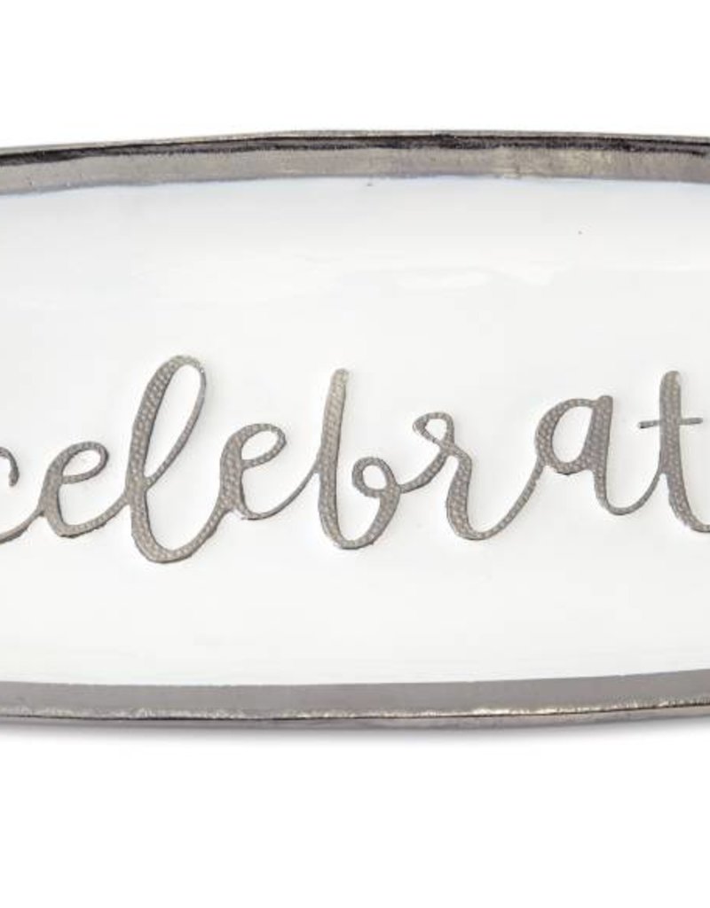 MUD PIE METAL & ENAMEL CELEBRATE SERVING PLATTER