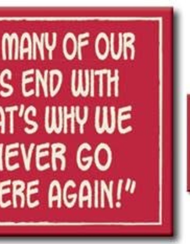 WAY TOO MANY STORIES 4.5X6 HANGING SIGN