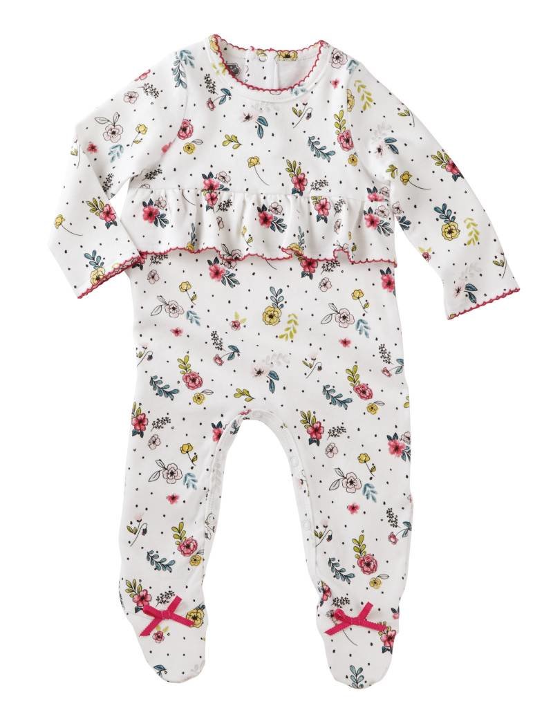 MUD PIE PEPLUM FLORAL FOOTED SLEEPER