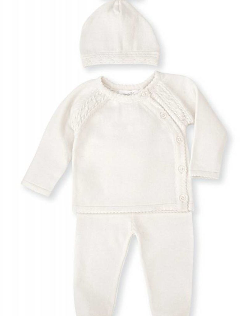 MUD PIE IVORY KNIT TAKE-ME-HOME SET