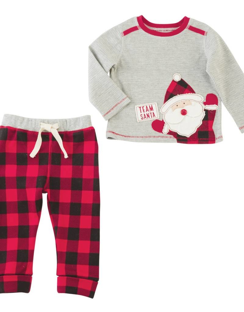 MUD PIE TEAM SANTA CHECKED 2-PIECE SET