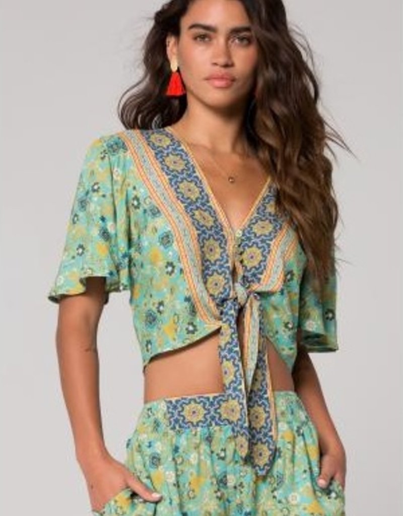 BAND OF GYPSIES TIE CROP & PALAZZO PANT 2-PIECE SET