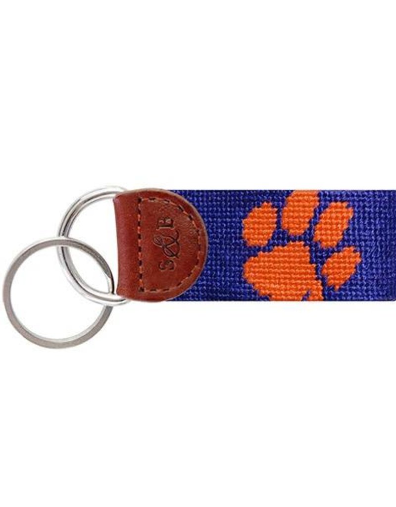 SMATHERS & BRANSON CLEMSON NEEDLEPOINT KEY FOB