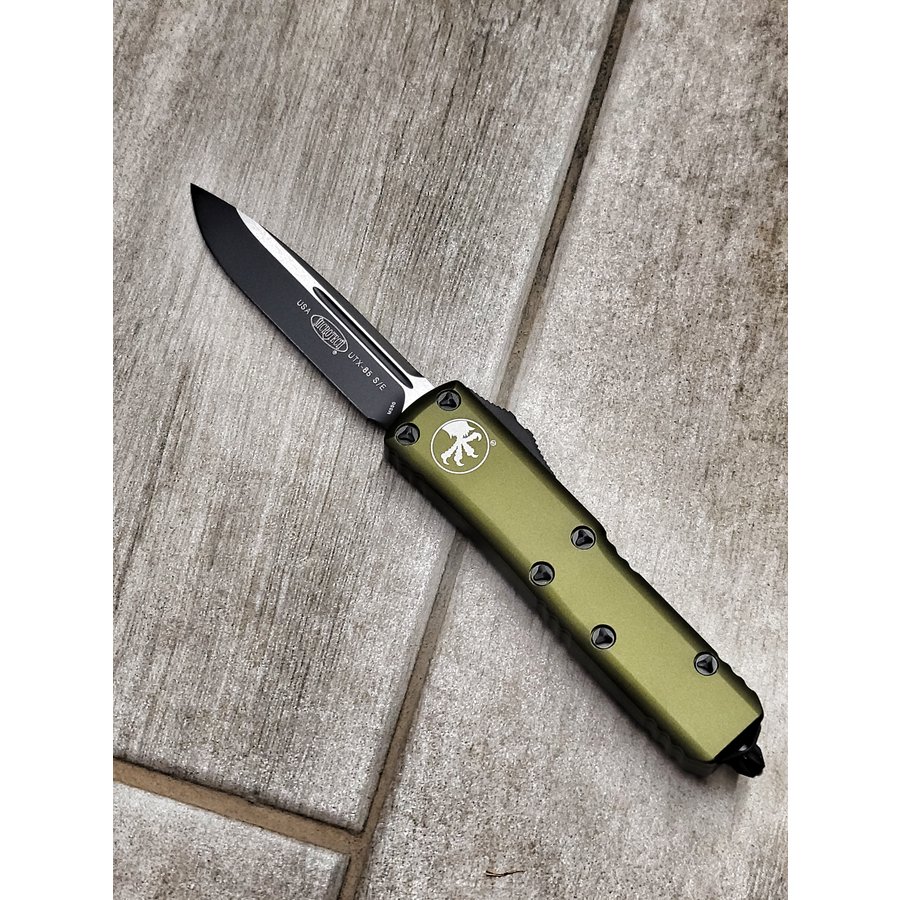 Microtech Knives UTX-85 S/E Black Standard OD Green