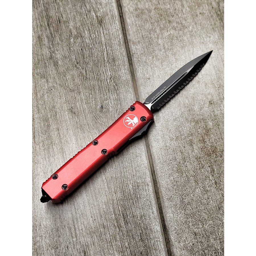 Microtech Knives Ultratech D/E Red Black Full Serrated