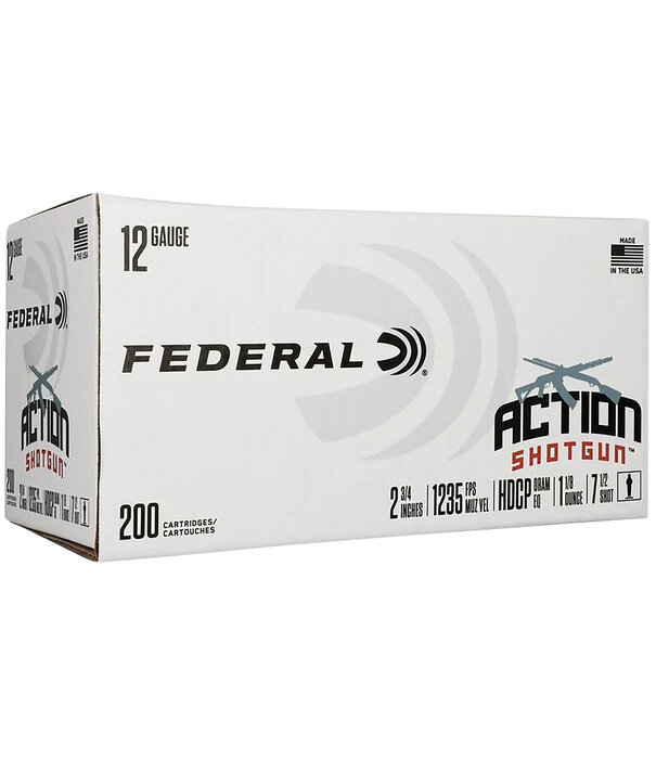 Federal Federal 12ga Action Shotgun Ammunition 7.5 200 round case