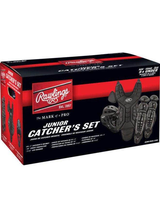 RAWLINGS CATCHER SET AGES 9 AND UNDER - BLACK