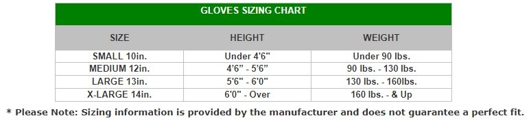 Lacrosse Glove Size Chart