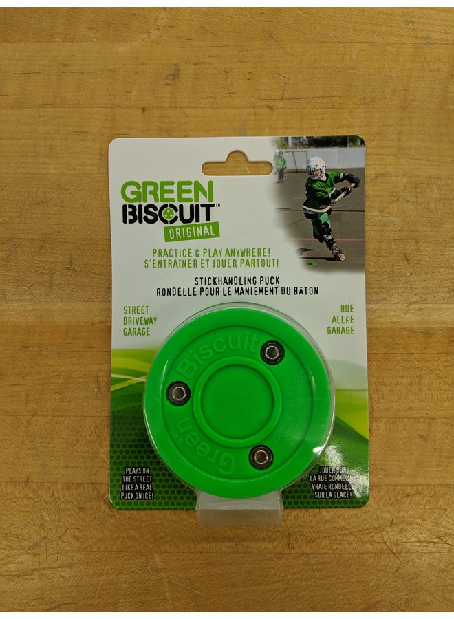 GREEN BISCUIT STICK HANDLING TRAINING PUCK