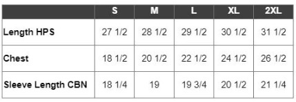 adult sizing
