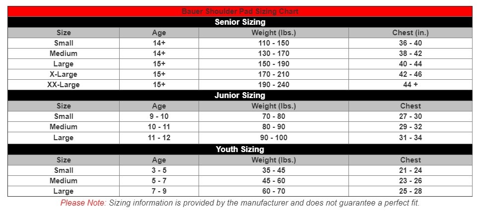 New ✨ 2019 BAUER SP SUPREME IGNITE PRO JR SHOULDER PADS ✨ 9 New ✨ 2019 BAUER SP SUPREME IGNITE PRO JR SHOULDER PADS ✨ -Cheap Powers Baseball Store bauer sp sizing