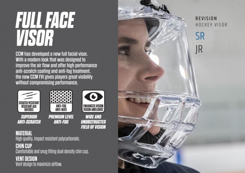2019 CCM FULL VISOR FV1 9 connor bedard face shield