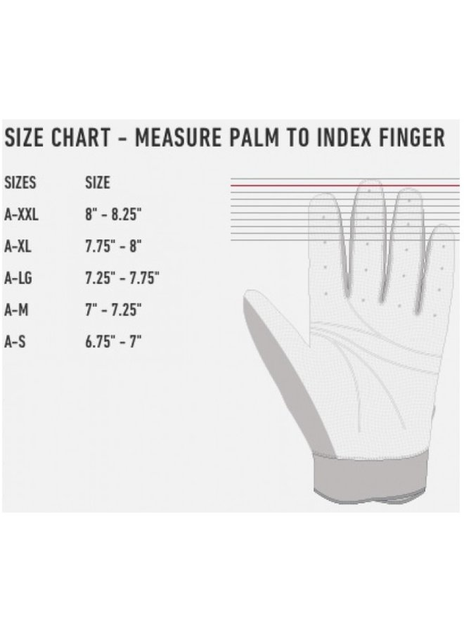 easton youth batting gloves size chart