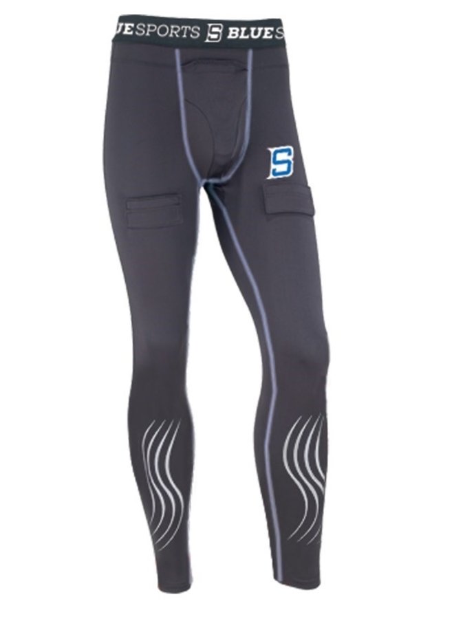 Blue Sports Junior Compression Jock Pants