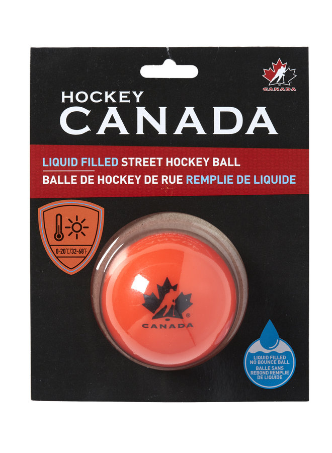 TEAM CANADA STREET HOCKEY BALL LIQUID FILLED 65MM 65G MEDIUM ORANGE