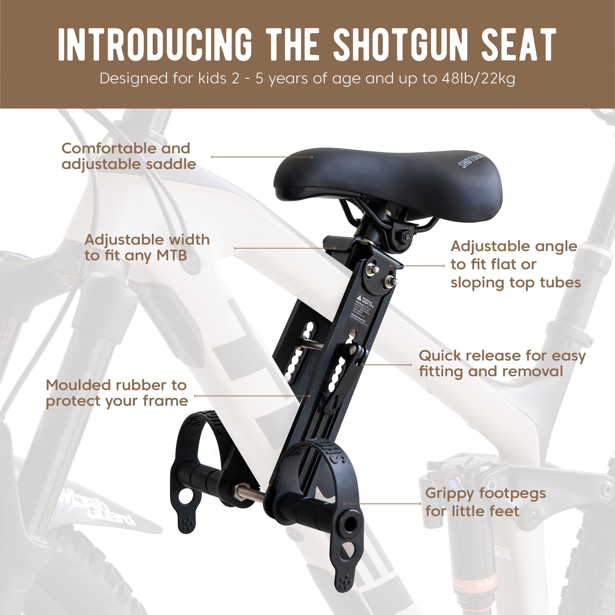 Shotgun, MTB Seat For Child, On Frame -Sports Equipment Shop shotgun frame 830054 01 2