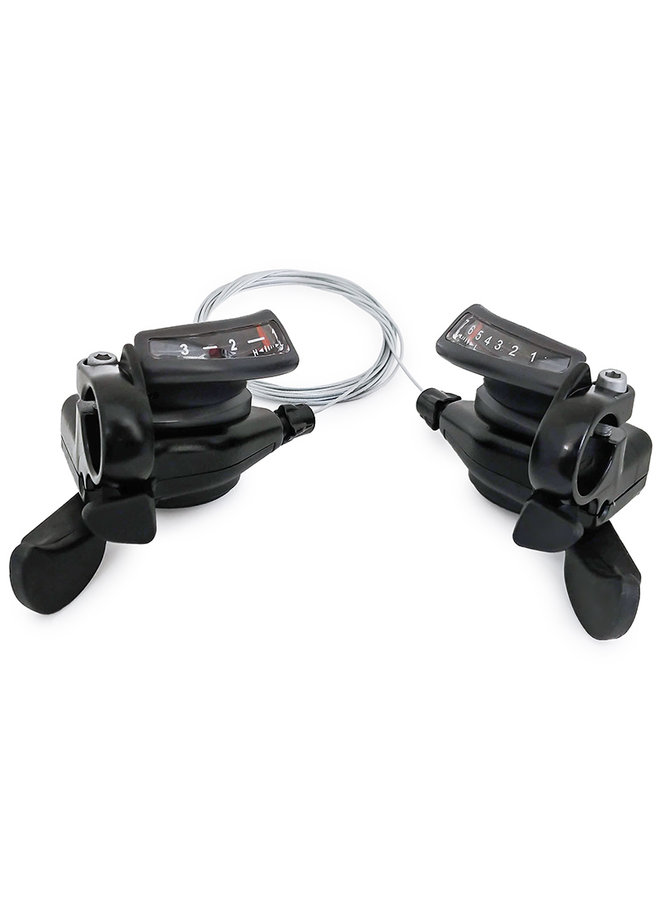 MICROSHIFT THUMB-TAP SHIFTERS-TS51-7, 3 X 7S WITH INDICATOR