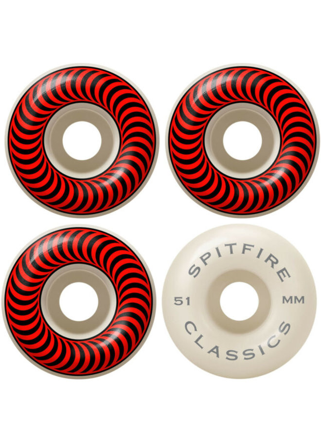 Spitfire Wheels - F4 - 99D - Classics Red 51 - Set/4