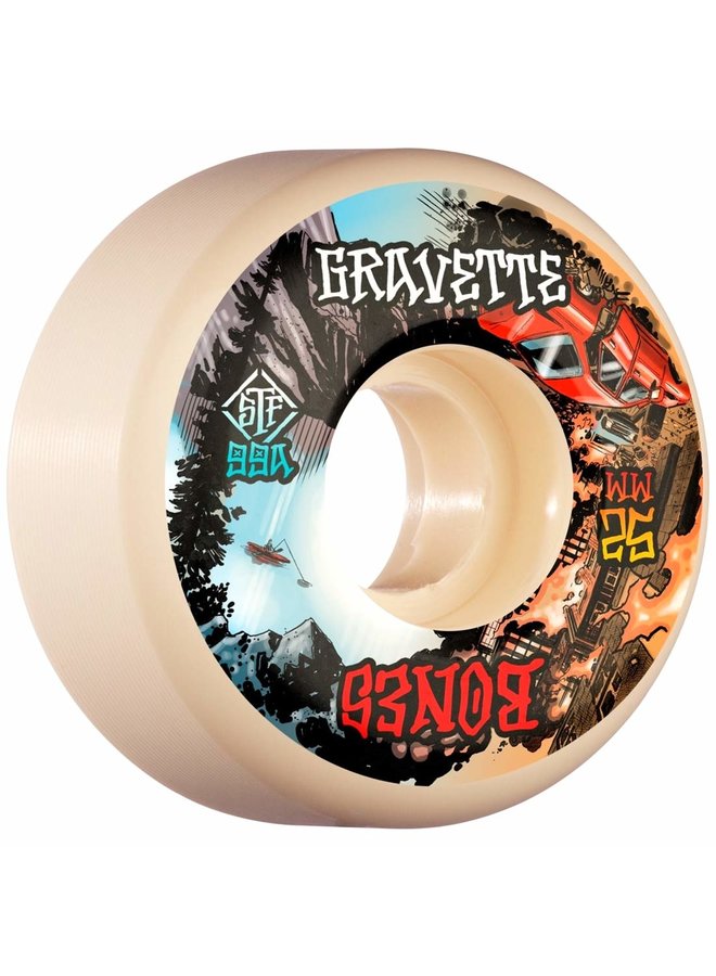 Bones STF Wheels - Set of 4 Gravette Heaven & Hell V2 Locks 99A (52)