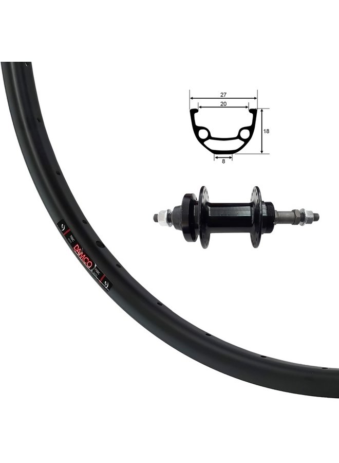 Damco Wheel - 700c - Black - Rear - Freewheel - Disc 6 bolt - Double Wall